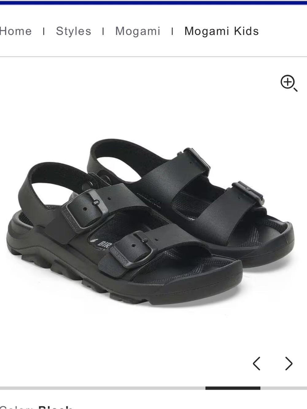 Birkenstock Kids Mogami Double Buckle Black Sandals size 11 NEW